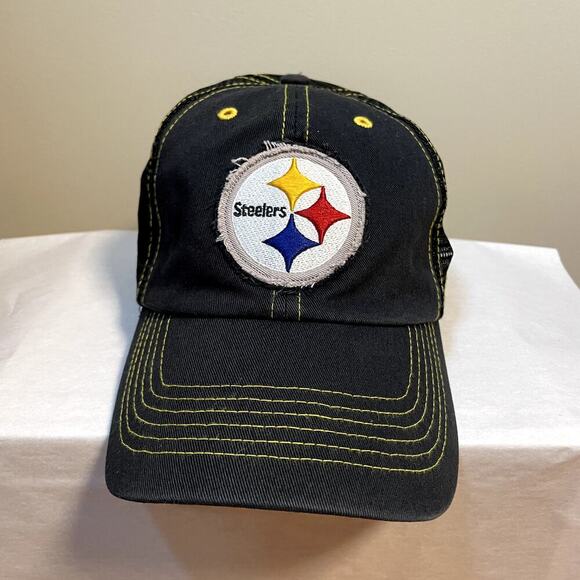 FORTY SEVEN Men's Pittsburgh Steelers NFL Cotton Baseball Cap L/XL Black & Gold - Picture 1 of 7